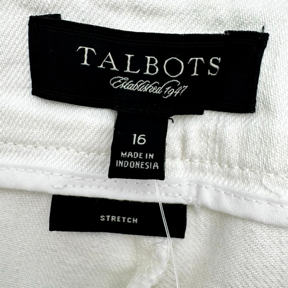 TALBOTS NWT Women's 16 Ivory Cream Curvy Stretch High Rise Flare Trouser Jeans - Picture 3 of 9